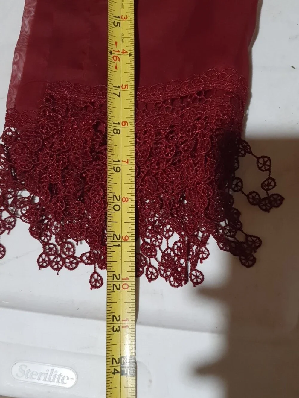 Red Maroon Decorative Sheer Valance Curtains - Unbranded
